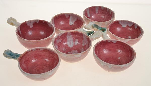 Appraisal: SET OF SEVEN AM BOYD DRIP GLAZED RAMEKINS