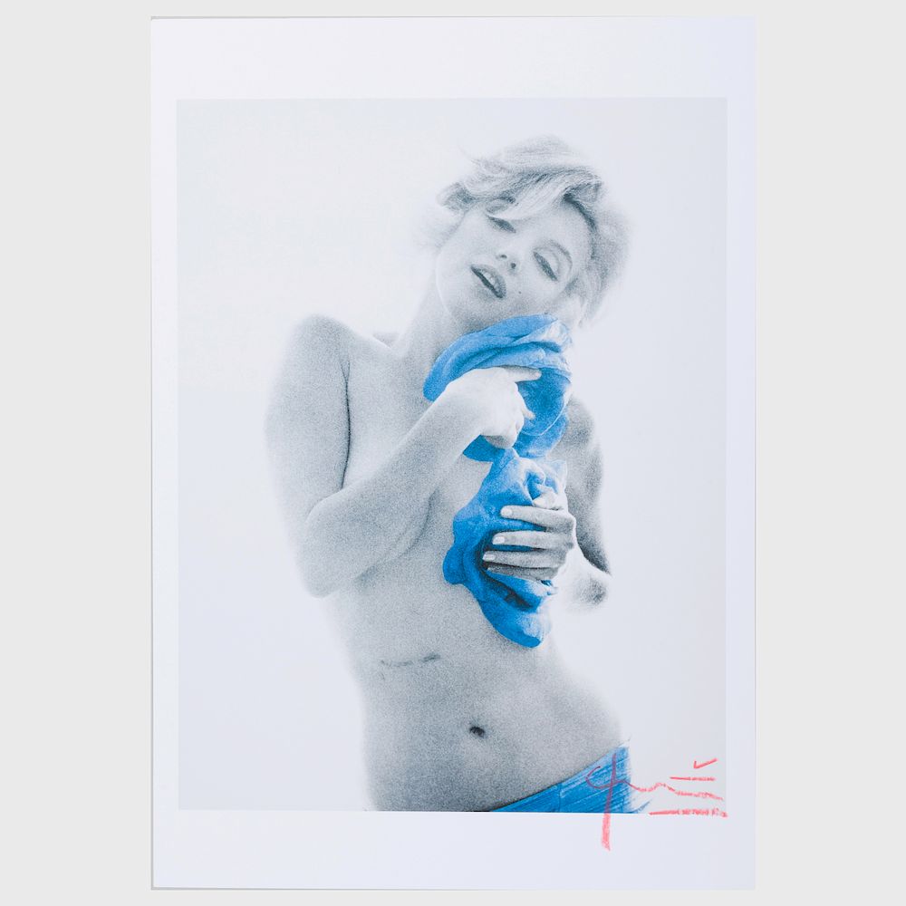 Appraisal: Bert Stern - Marilyn with Blue Roses Chromogenic print signed