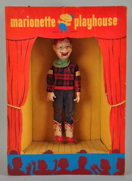 Appraisal: Peter Puppet Marionette Theater with Howdy Doody Rare Cardboard Puppet