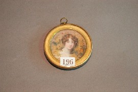 Appraisal: A circular miniature on ivory of a lady midst a