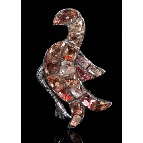 Appraisal: A foiled topaz paste bird brooch early th c in