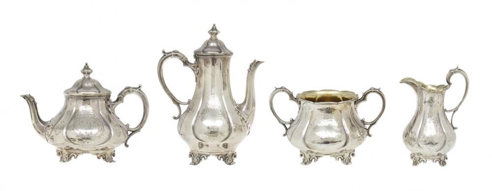 Appraisal: A VICTORIAN FOUR PIECE STERLING SILVER TEA AND COFFEE SERVICE