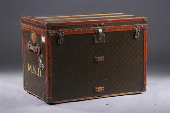 Appraisal: LOUIS VUITTON STEAMER TRUNK early th century Of typical form