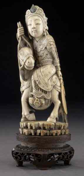 Appraisal: Chinese Qing carved ivory figure International buyers should note that