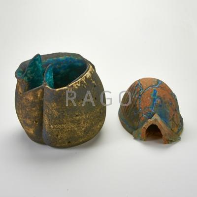 Appraisal: WILLIAM PARRY Two pieces of stoneware USA late th c