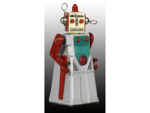 Appraisal: Japanese Battery-Operated Chief Robot Man Toy Description All tin Not