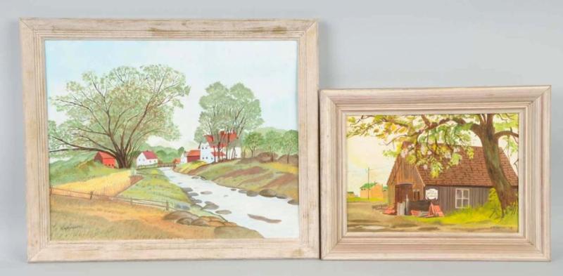 Appraisal: Lot of Oil on Board Paintings Description Includes The Village