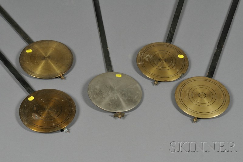 Appraisal: Lot of Clock Pendulums and Components including five in dia