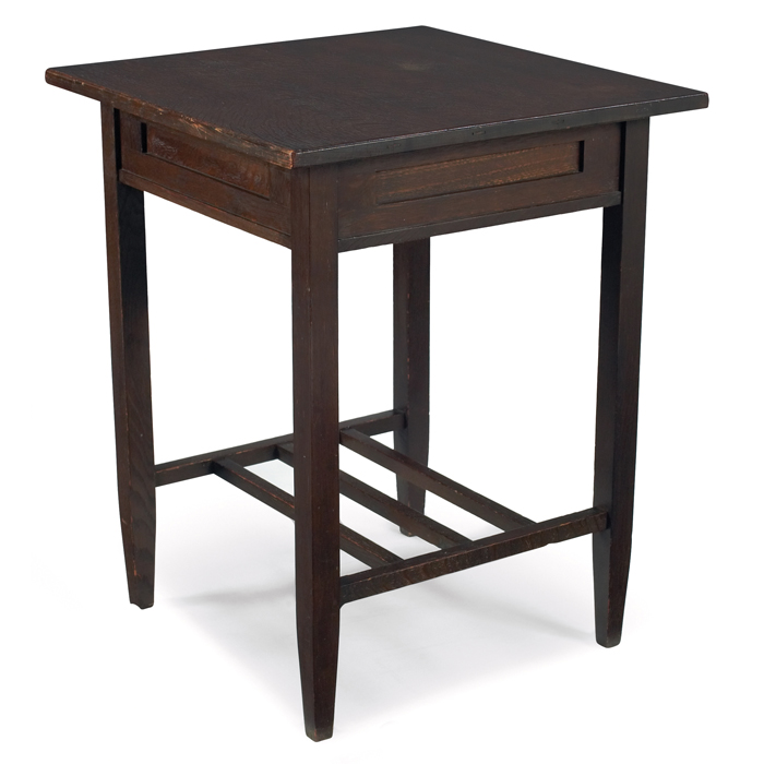 Appraisal: Unusual Stickley Brothers lamp table similar to square top and