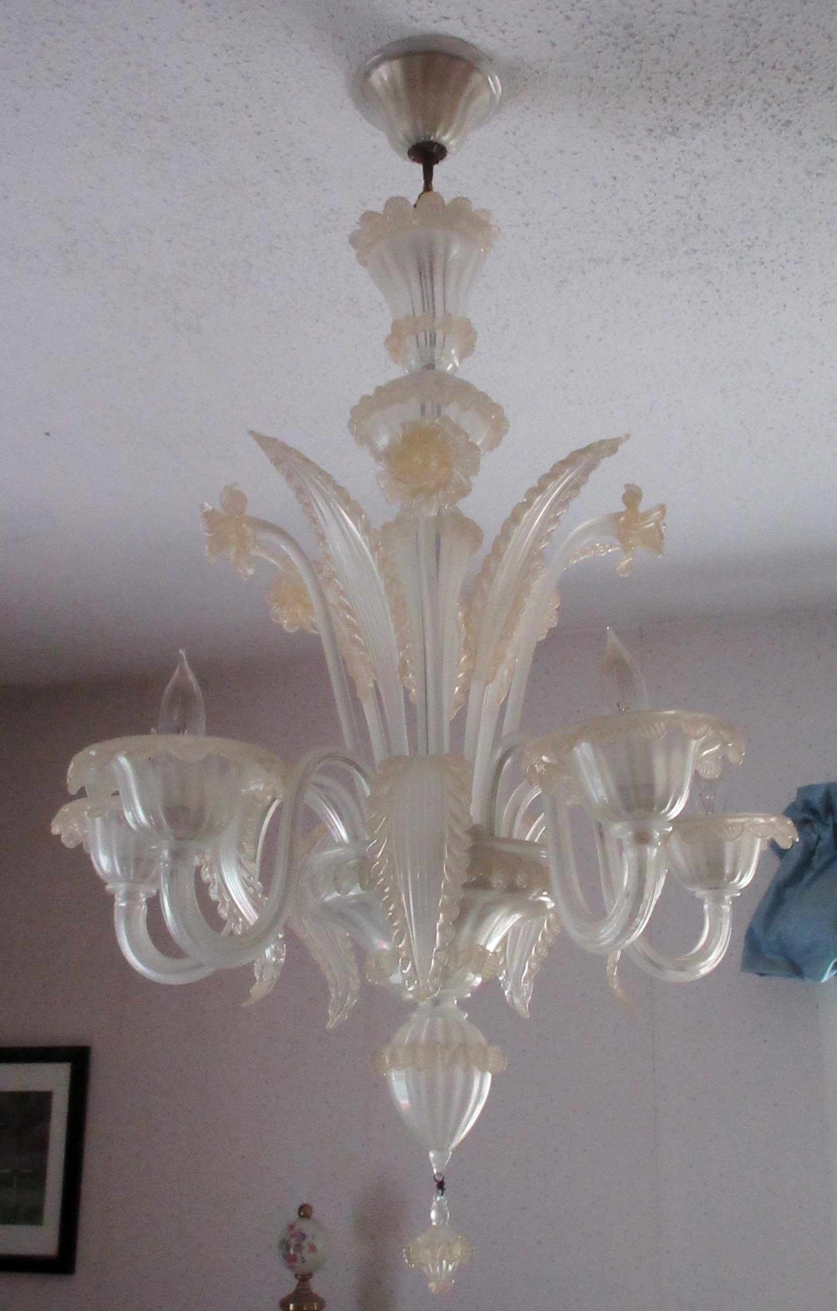 Appraisal: Murano Venetian glass chandelier ca 's