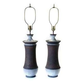 Appraisal: Pair Italian Ceramic Lamps In Manner Of Franklin Pair Of