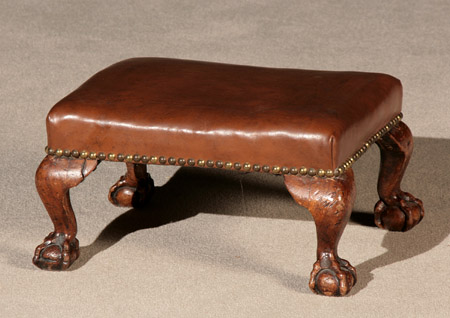 Appraisal: George II Walnut Stool Third Quarter th Century Carved on