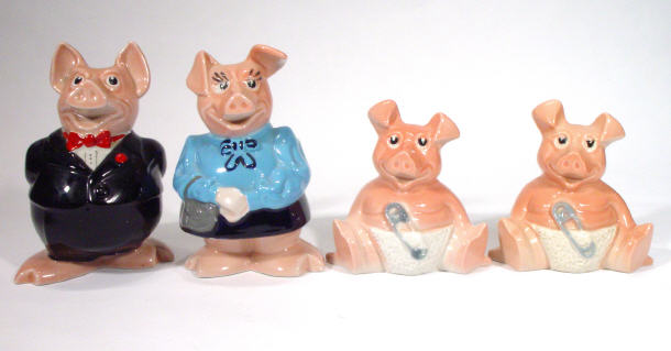 Appraisal: Four Wade Natwest pig moneybanks father mother and two babies