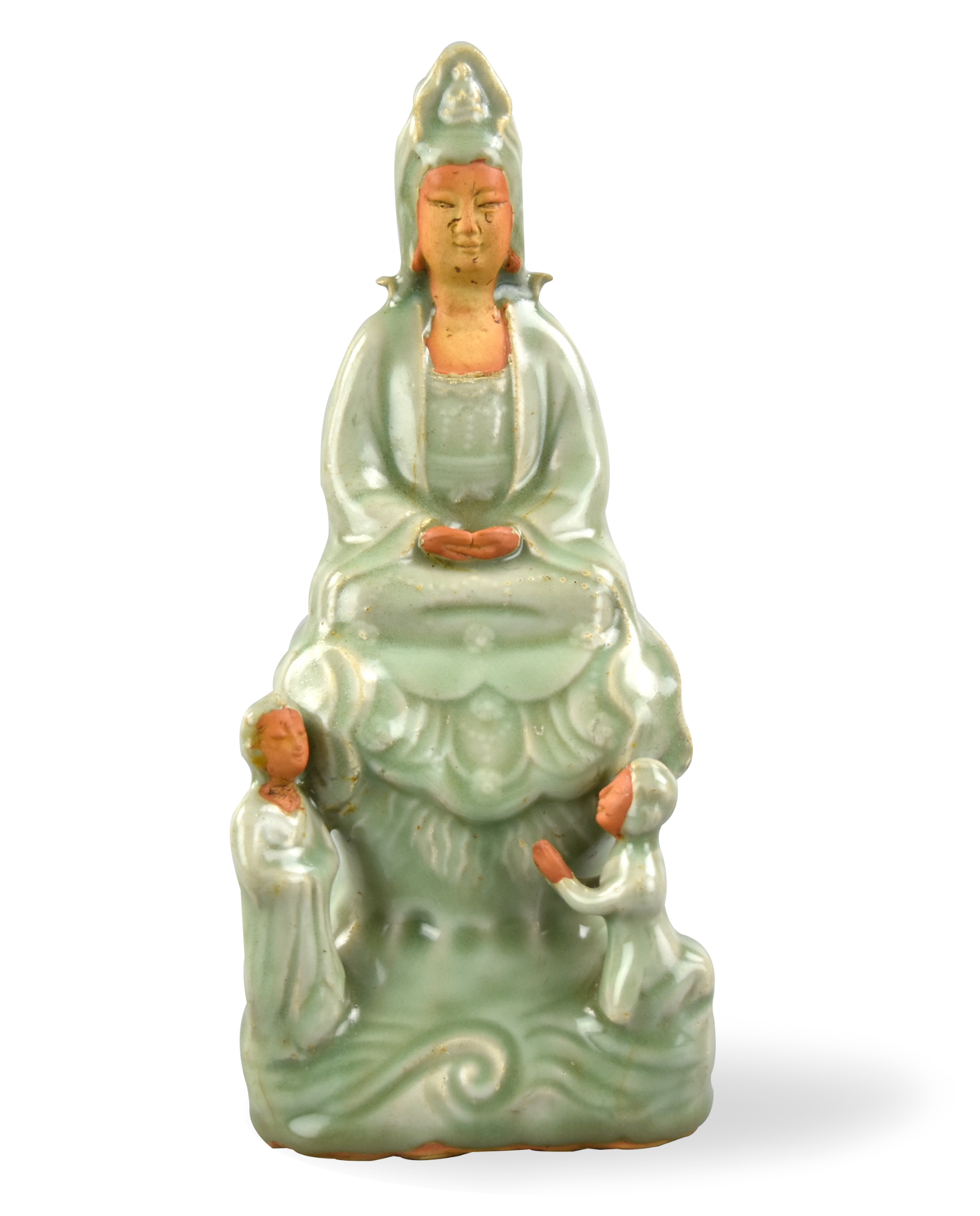 Appraisal: A Chinese Yuan Dynasty porcelain moulded seated in dhyanasana on