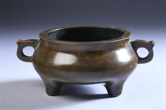 Appraisal: CHINESE BRONZE CENSER Xuande mark th century - in diam