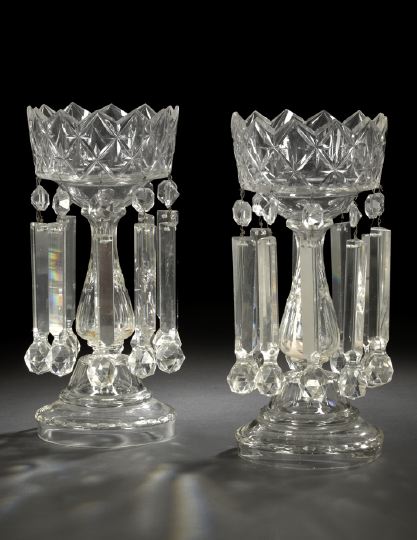 Appraisal: Good Pair of Large Anglo-Bohemian Cut Glass Lustres fourth quarter