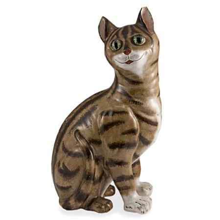 Appraisal: Galle Painted Faience Figure of a Cat Estimate -