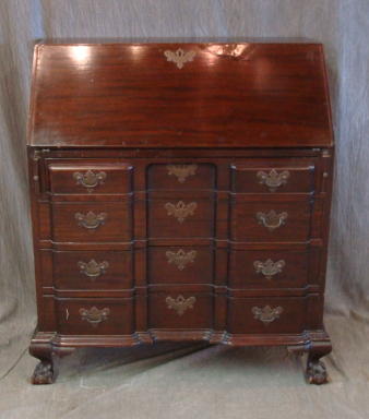 Appraisal: Mahogany Block Front Slant Front Desk From a West End