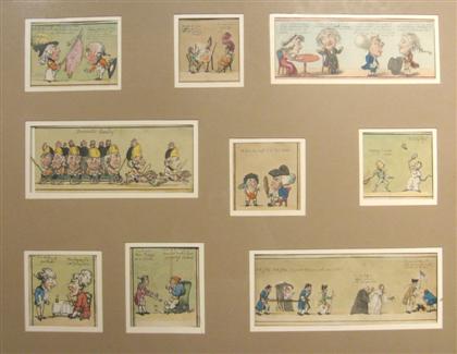 Appraisal: Lot Rowlandson Thomas Hand-Colored Etched Wallpaper Designs Ca s x