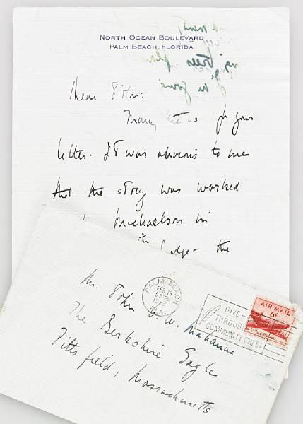 Appraisal: KENNEDY JOHN FITZGERALD KENNEDY DEMANDS RETRACTION Autograph Letter Signed Jack