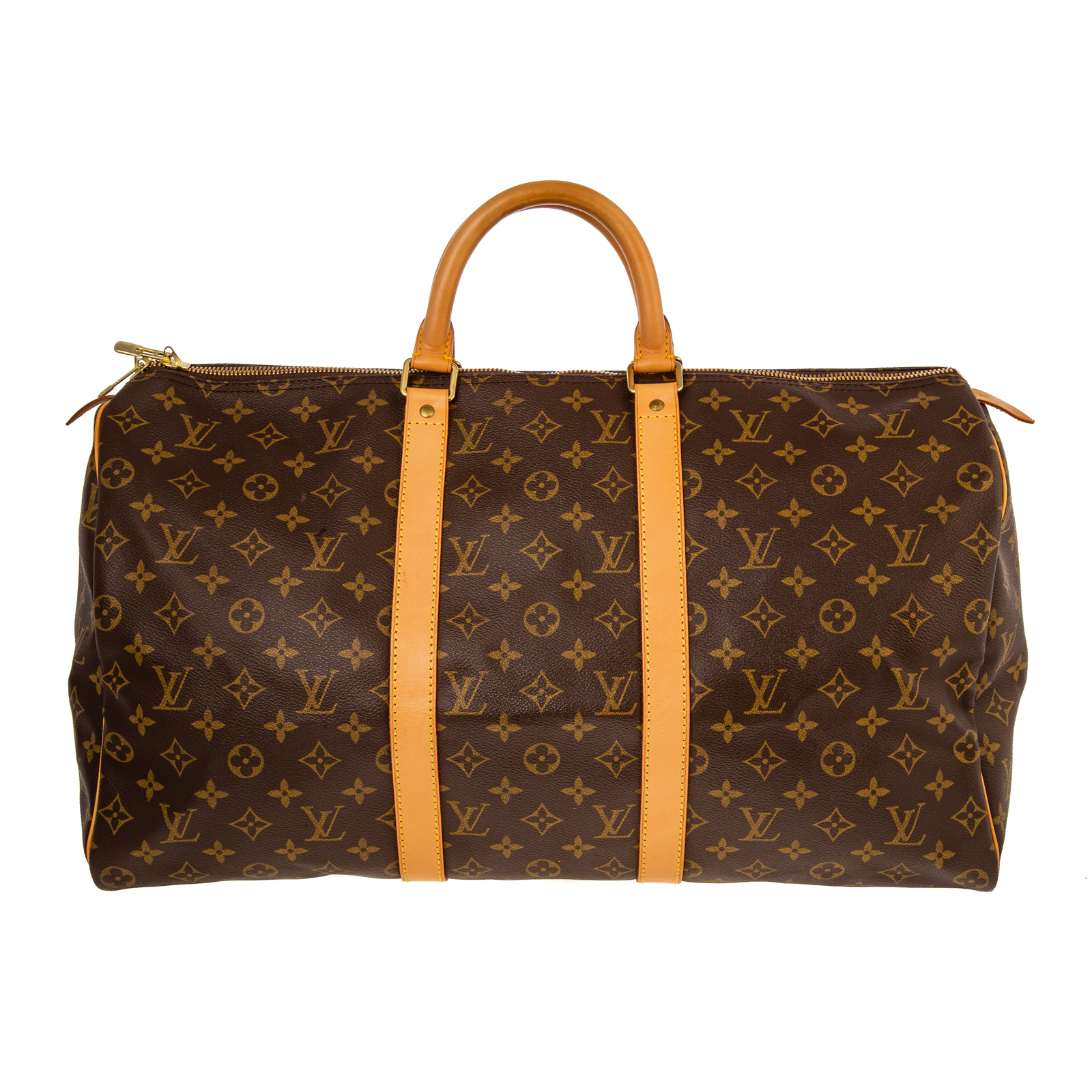 Appraisal: A LOUIS VUITTON MONOGRAM KEEPALL A brown and tan Monogram