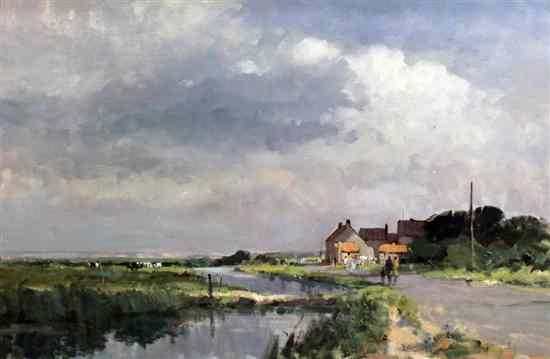 Appraisal: James Longueville - oil on board 'Blakeney' signed x in