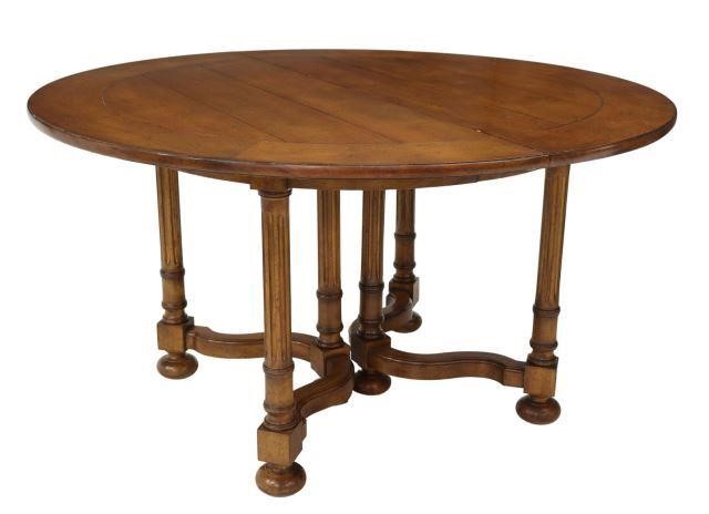 Appraisal: Baker Furniture Cotswold dining table late th c banded circular