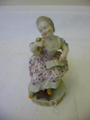 Appraisal: A MEIISEN PORCELAIN FIGURE modelled as a girl with a