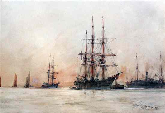 Appraisal: Charles Dixon - watercolour 'Below Tilbury' signed and dated x