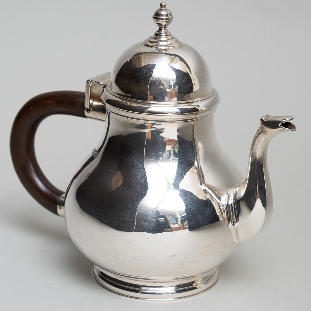 Appraisal: George V Silver Teapot Mark of Crichton Brothers London and