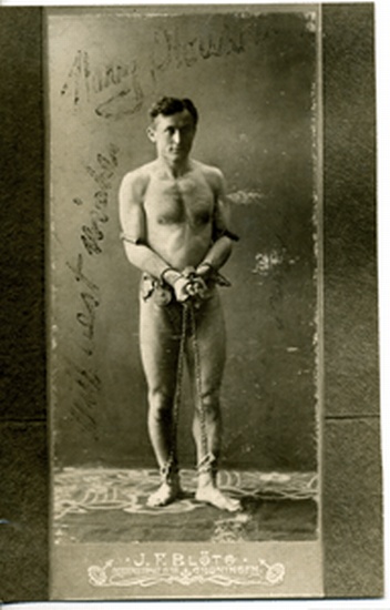 Appraisal: HOUDINI Harry Ehrich WEISS - Vintage copy photograph of a