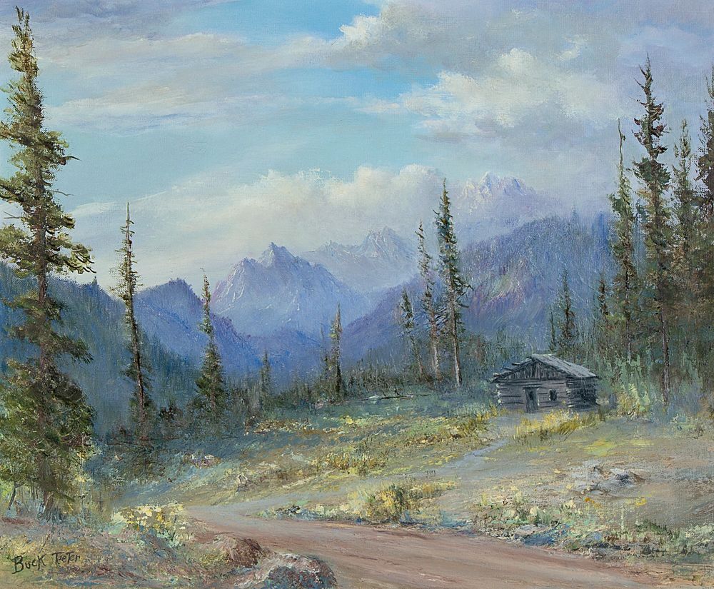 Appraisal: Roy Buck Teeter Untitled Mountain Cabin Roy Buck Teeter -