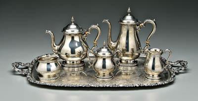 Appraisal: Five-piece sterling tea service Prelude by International - in coffeepot