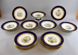 Appraisal: Grainger's Worcester part dessert service comprising plates cm tazza cm