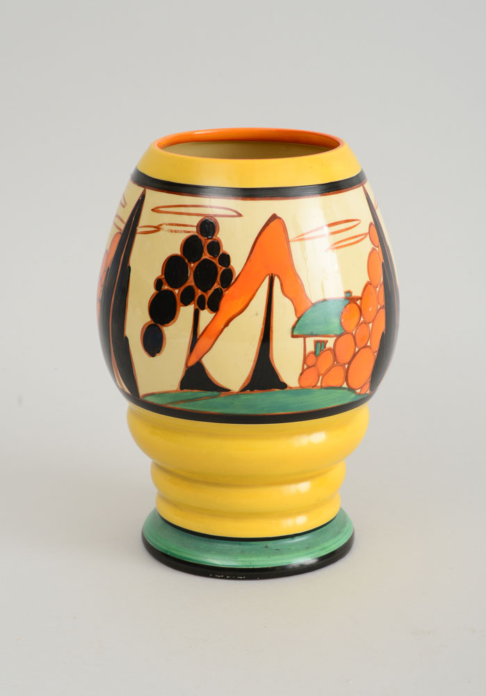 Appraisal: CLARICE CLIFF BIZARRE POTTERY VASE IN THE FANTASQUE PATTERN Made