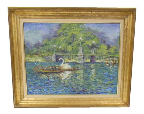 Appraisal: Alfred Perry American th C Public Gardens Boston oil on