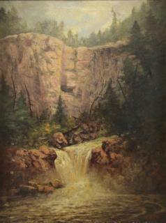 Appraisal: DINGLEY W th C Oil on Canvas Rocky Stream Signed