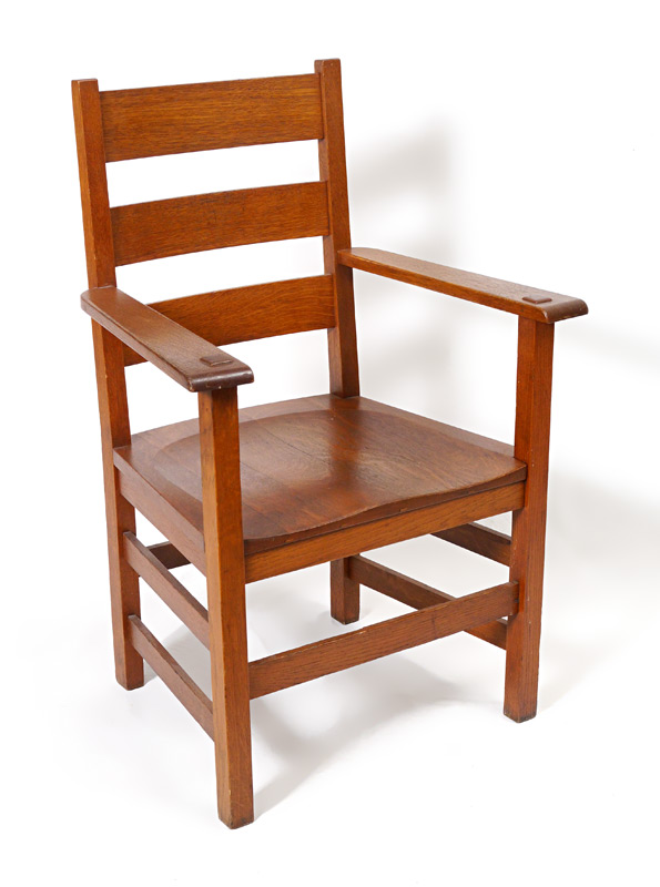 Appraisal: STICKLEY QUAINT FURNITURE MISSION OAK CHAIR Original Stickley Brothers Quaint