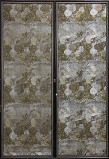 Appraisal: Japanese Framed Obi Textile lot of Japanese woven obi phoenix