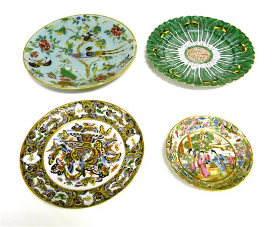 Appraisal: Four th C Chinese porcelain plates including one '' Butterfly''