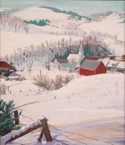 Appraisal: Grace Yoch American ca th Century Winter Landscape Watercolor on