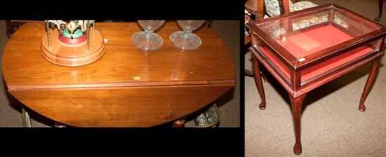 Appraisal: Queen Anne style mahogany vitrine table and a Federal style