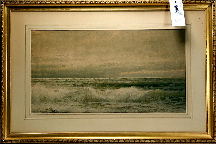 Appraisal: Wm Trost Richards American - watercolor of Seascape rolling waves