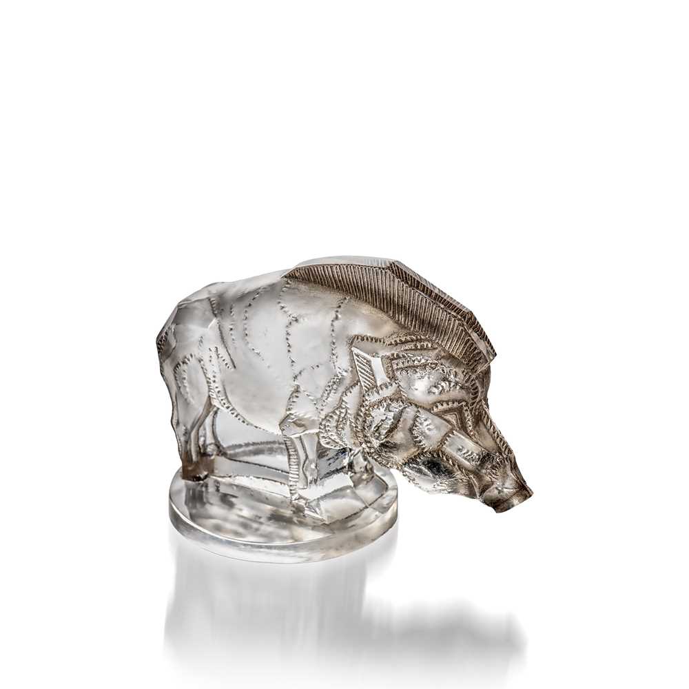 Appraisal: REN LALIQUE FRENCH - SANGLIER CAR MASCOT NO designed clear