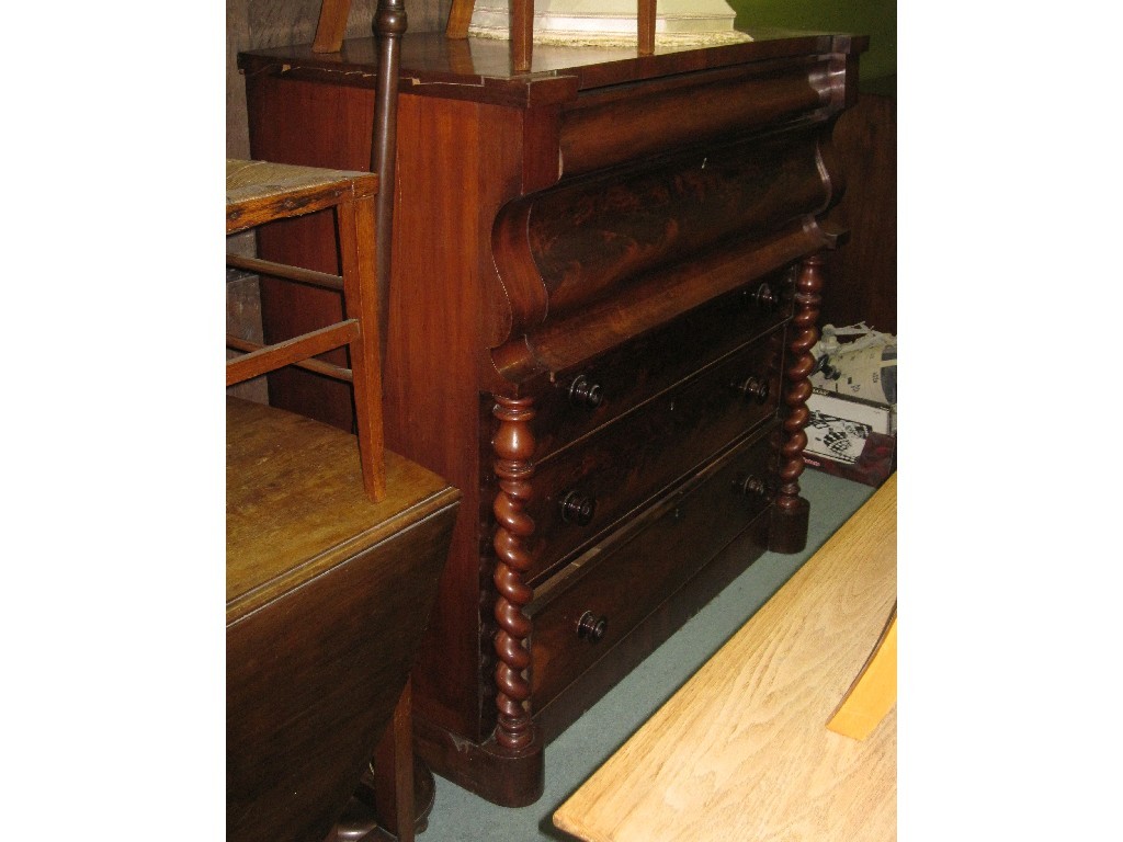 Appraisal: Victorian mahogany ogee chest