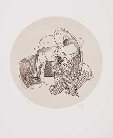 Appraisal: AL HIRSCHFELD Woman of the Year Katharine Hepburn and Spencer