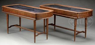 Appraisal: PAIR OF MAHOGANY TABLE TOP DISPLAY CABINETS PAIR OF MAHOGANY