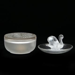 Appraisal: French Crystal Box and Jewelry Dish early to mid th