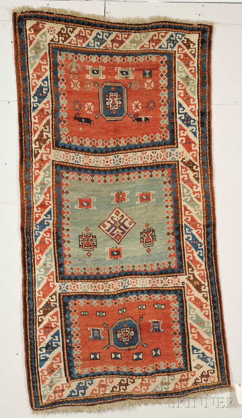 Appraisal: Kazak Rug Southwest Caucasus last quarter th century rewoven area