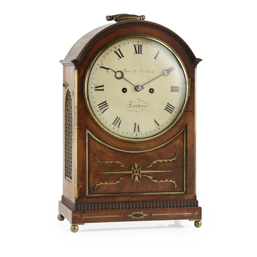 Appraisal: REGENCY MAHOGANY BRACKET CLOCK BY FINER NOWLAND LONDON EARLY TH